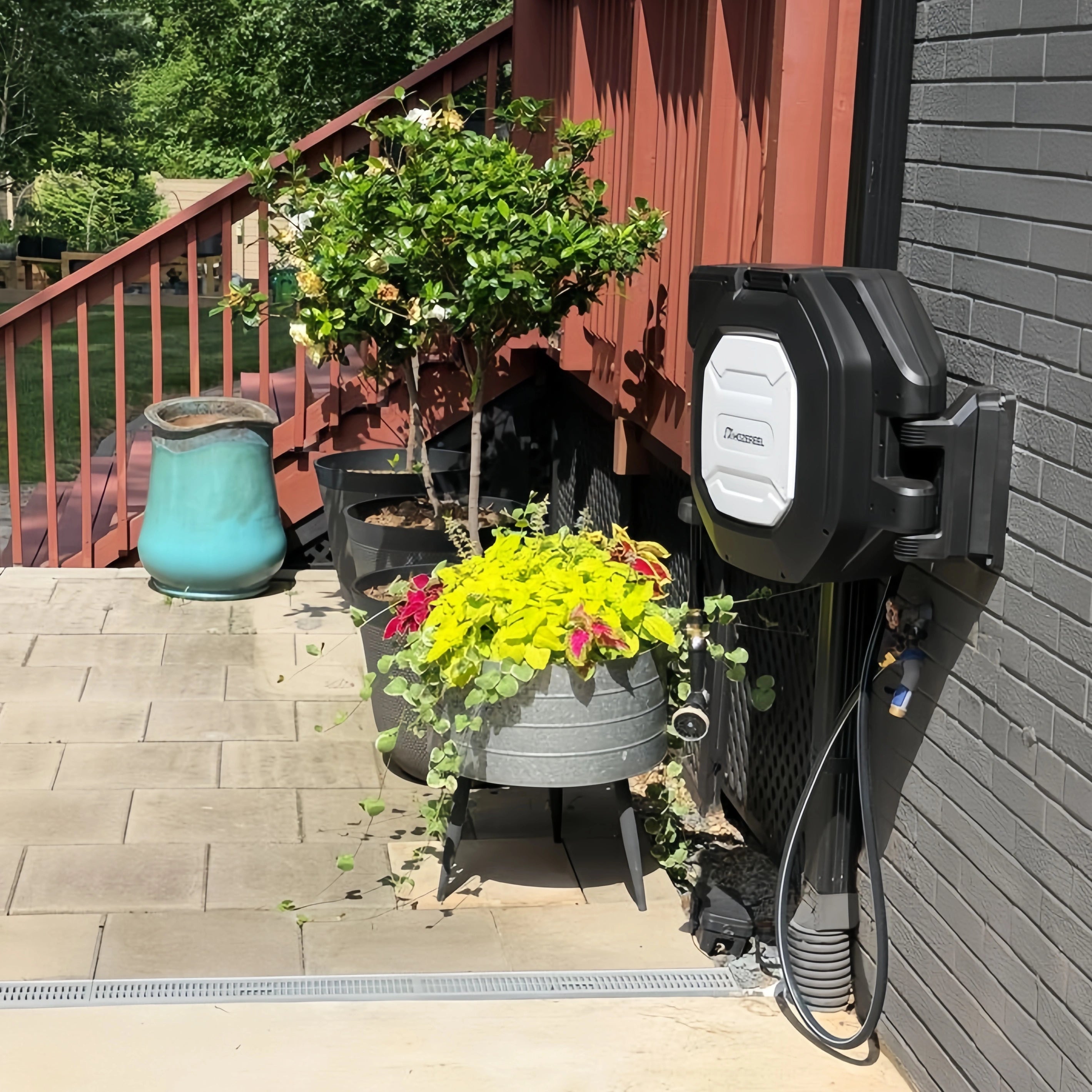 5/8" x 100FT Retractable Garden Hose Reel - Hozereel Water Hose with Auto Rewind