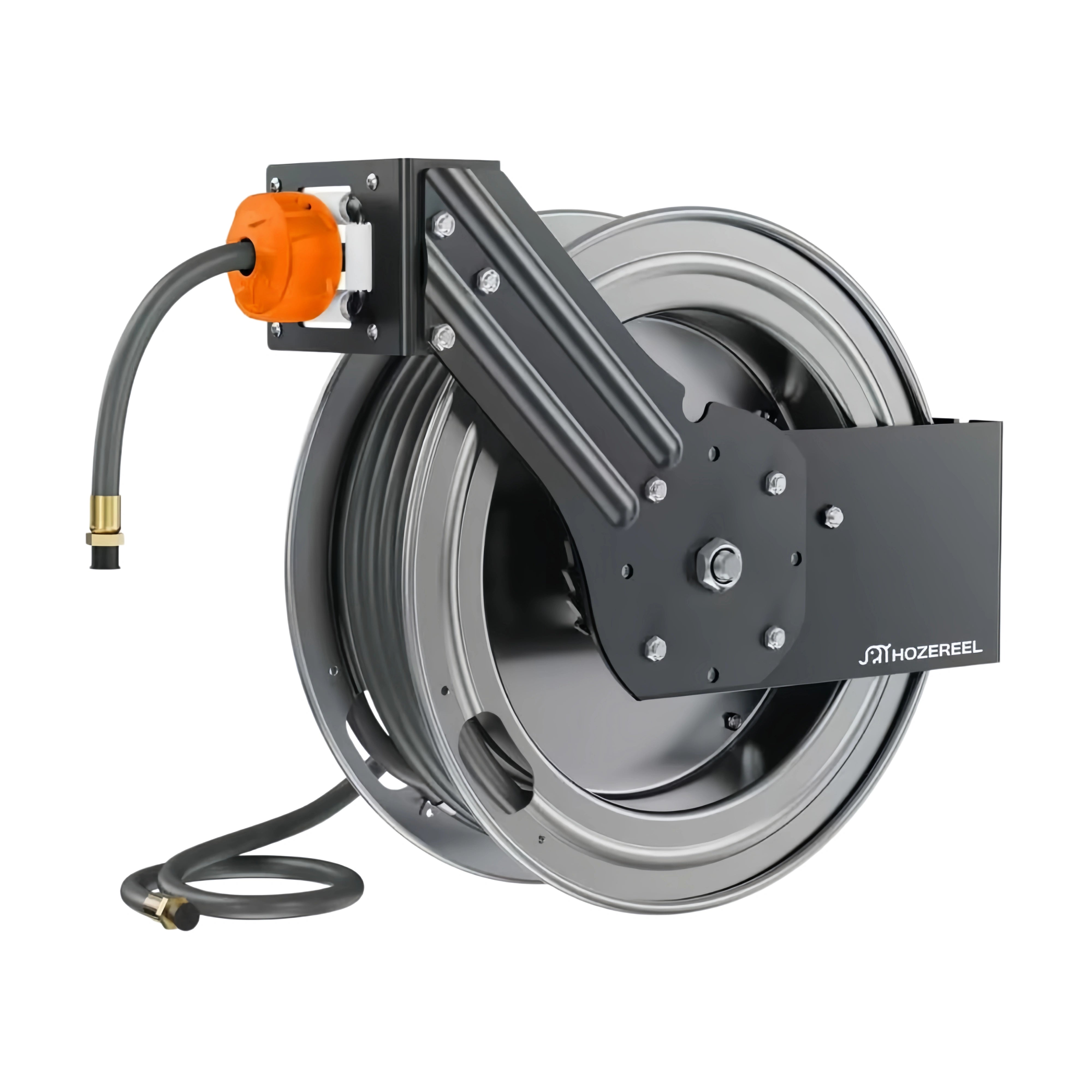 Retractable Air Hose Reel,3/8" x 70 ft Hybrid Hose Max 300PSI