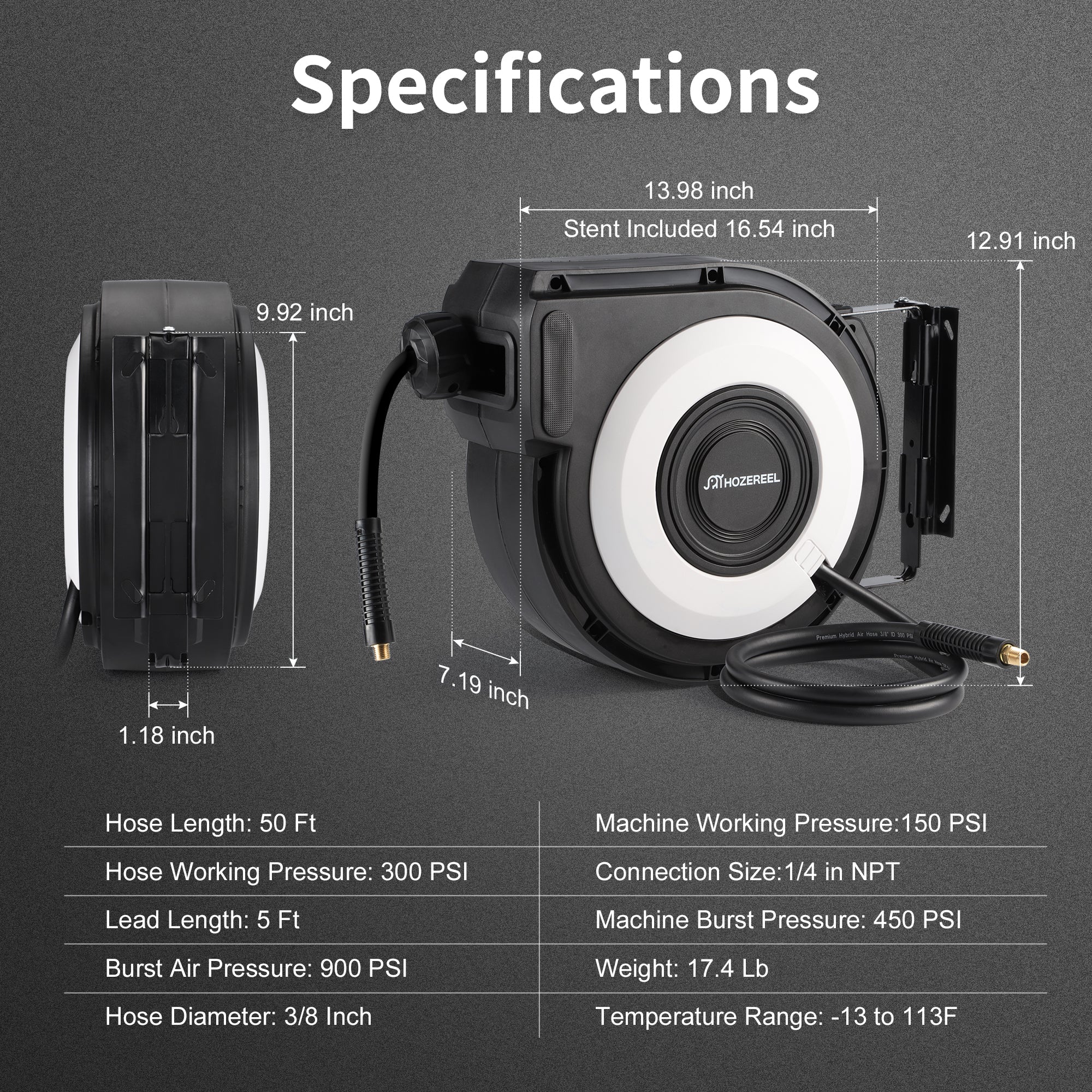 Retractable Air Compressor Hose Reel