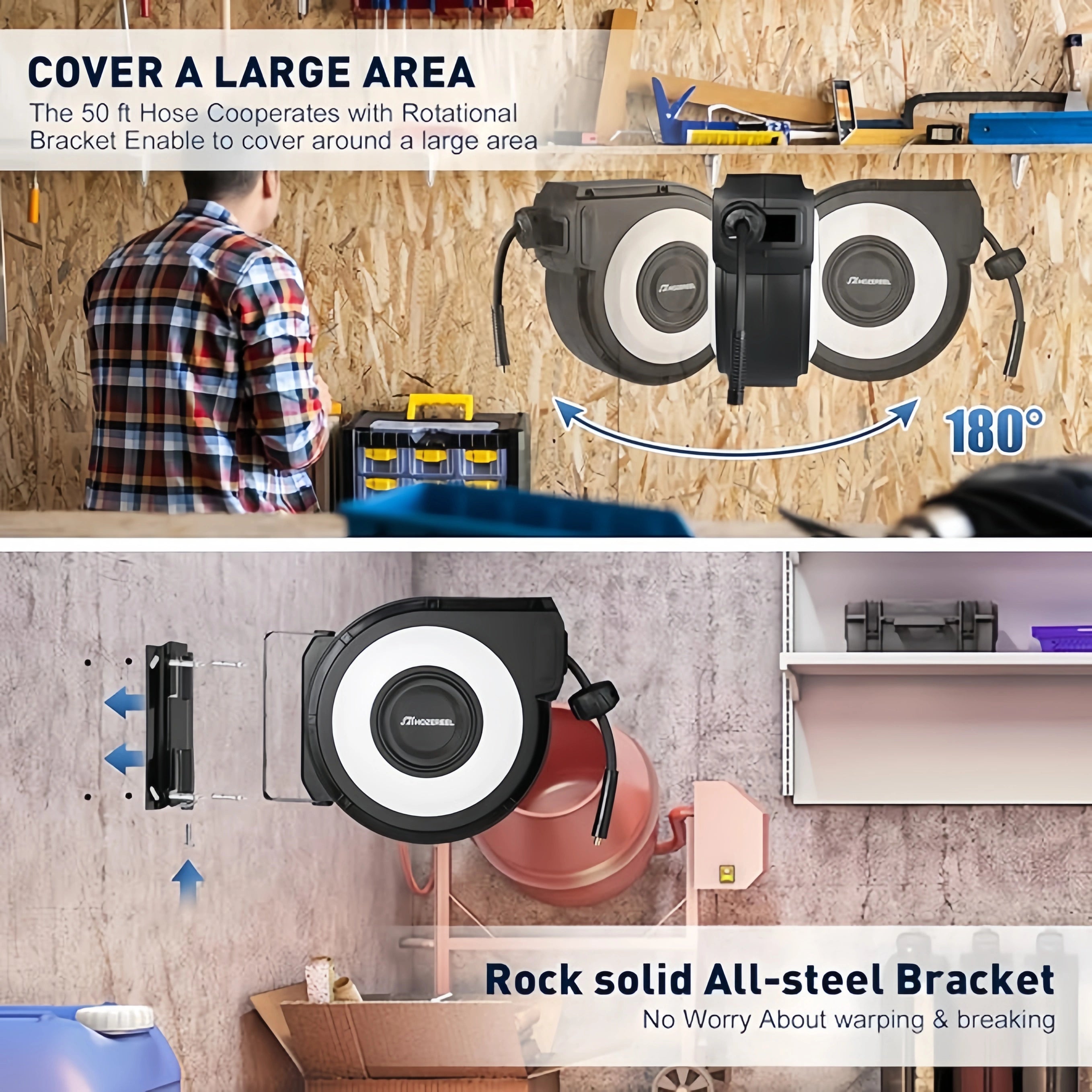Retractable Air Compressor Hose Reel