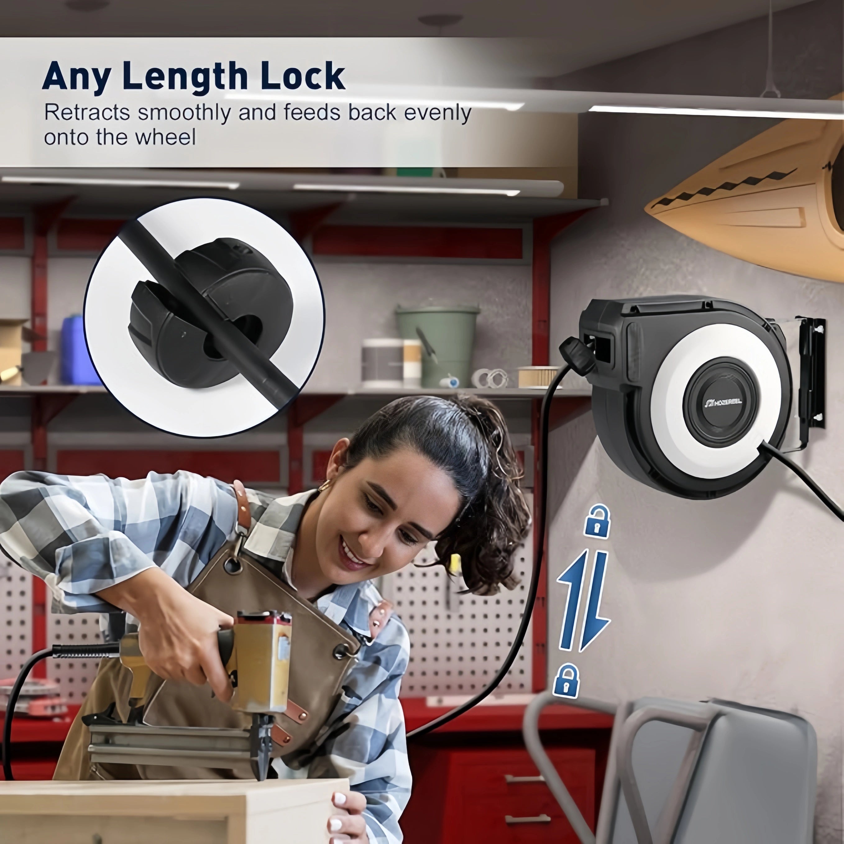 Retractable Air Compressor Hose Reel