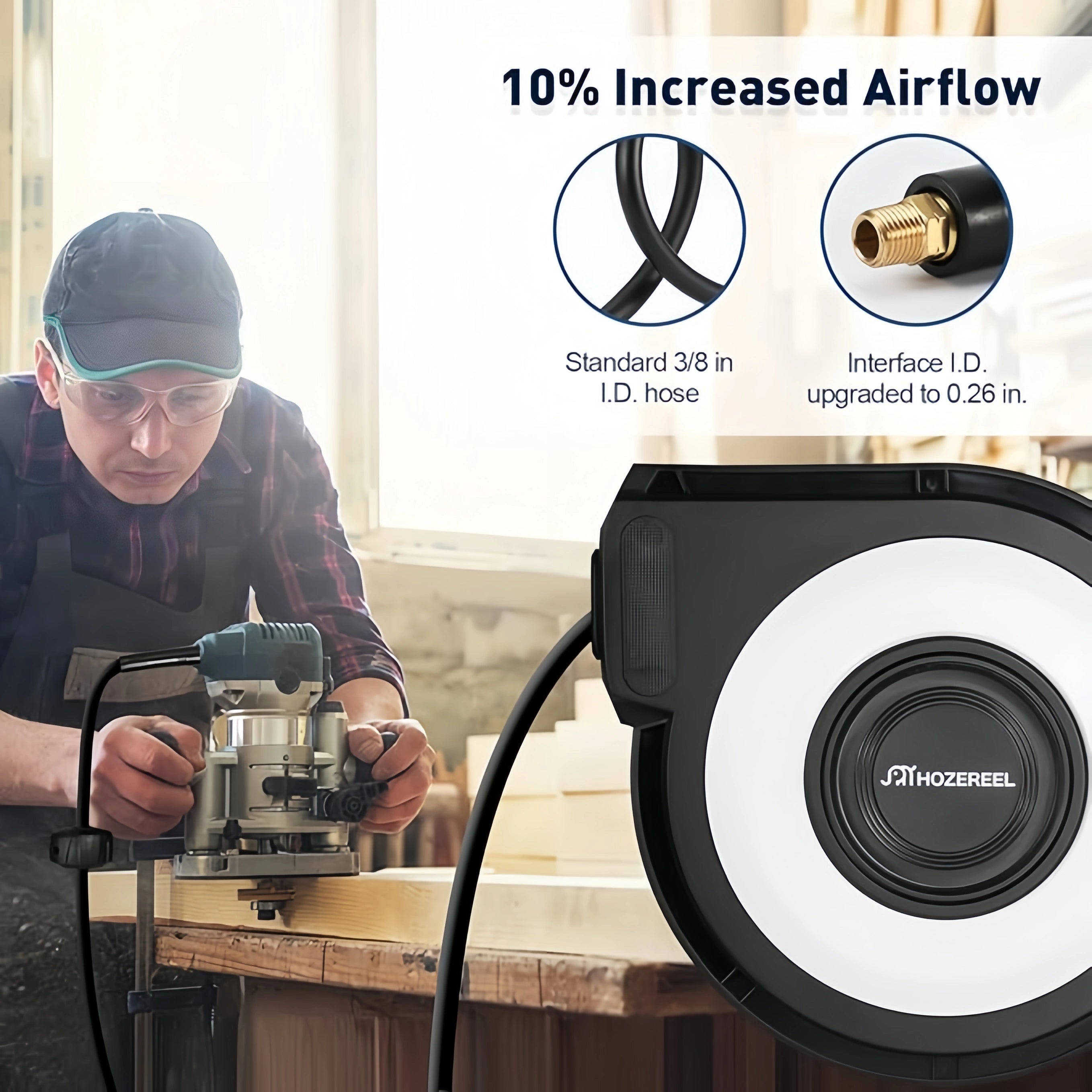 Retractable Air Compressor Hose Reel