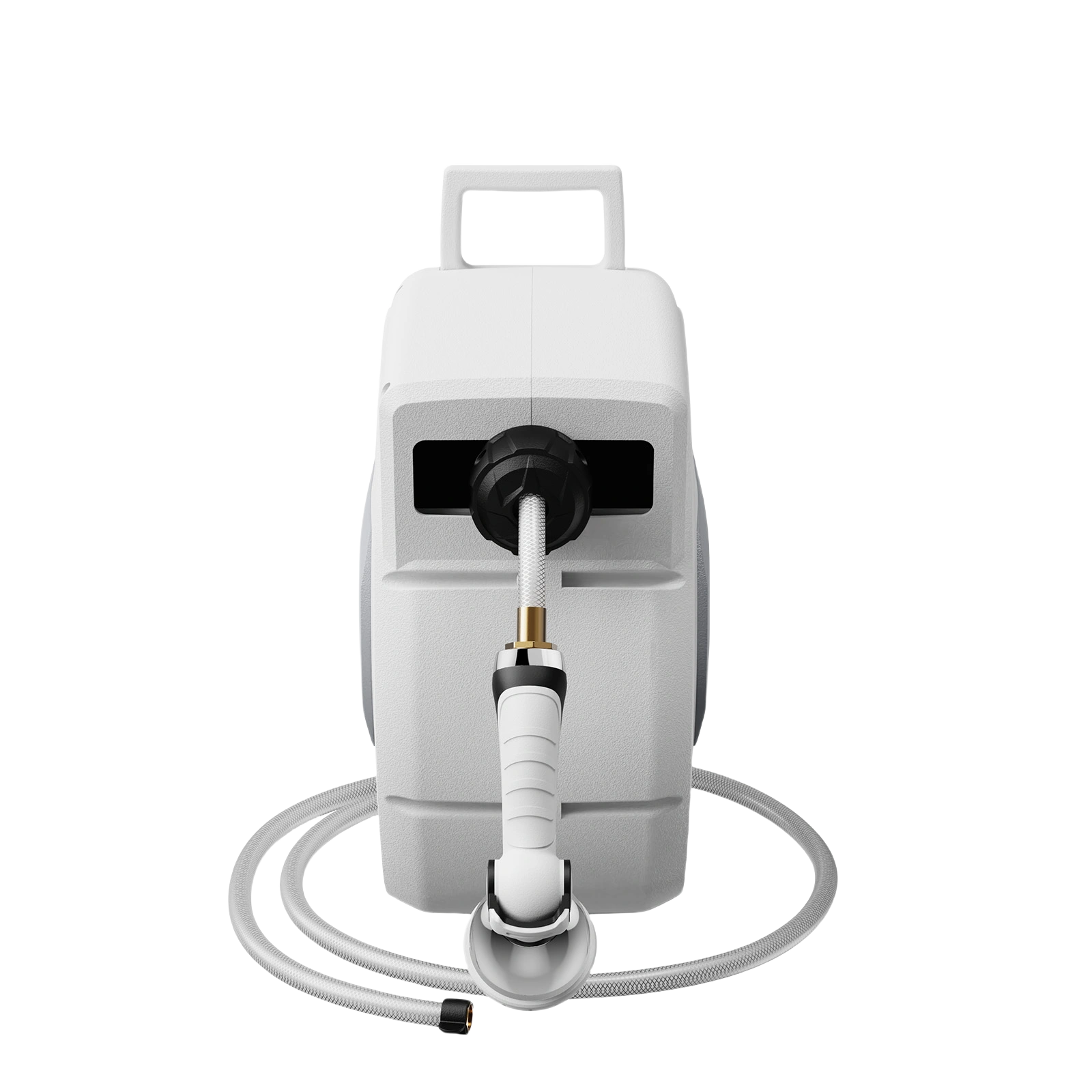 Compact 100ft Retractable Garden Hose Reel by HOZEREEL, 1/2" Hybrid Rubber Hose, Water Hose Reels Automatic Rewind Storage