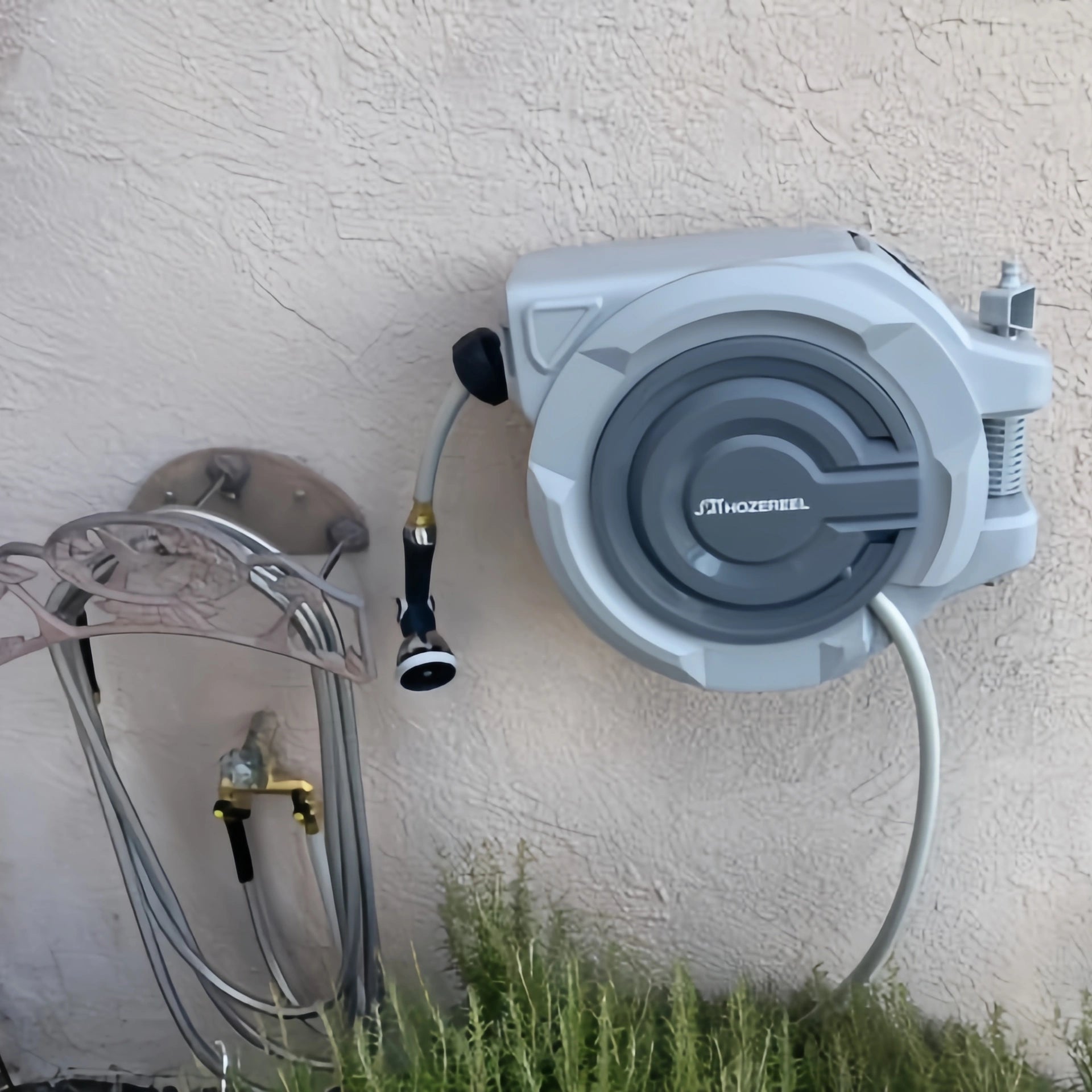 Garden Hose Reel 66FT/100FT/110FT/150FT x 1/2”/5/8" – Retractable Hose and Reel, Automatic System, UV Resistant