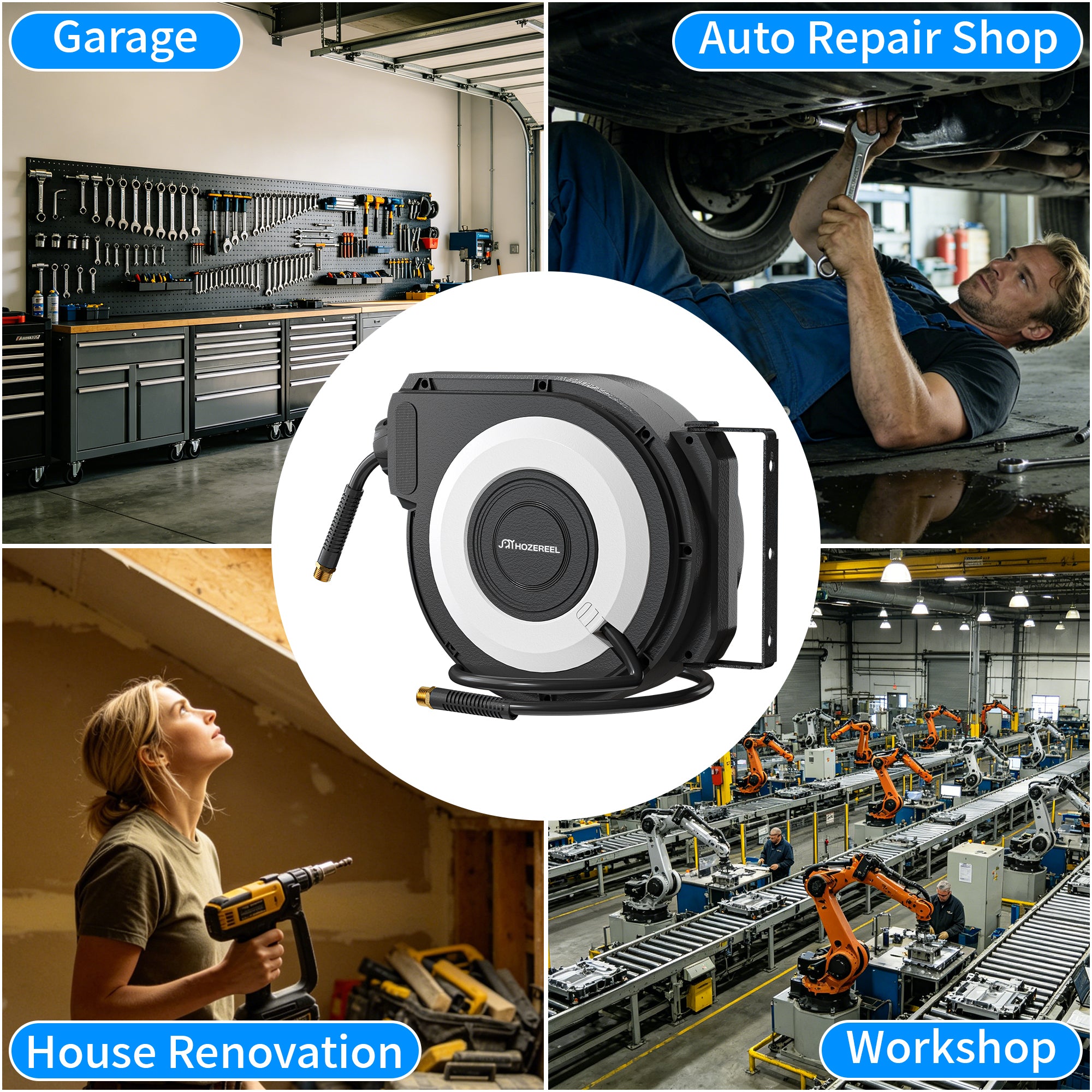 Retractable Air Compressor Hose Reel