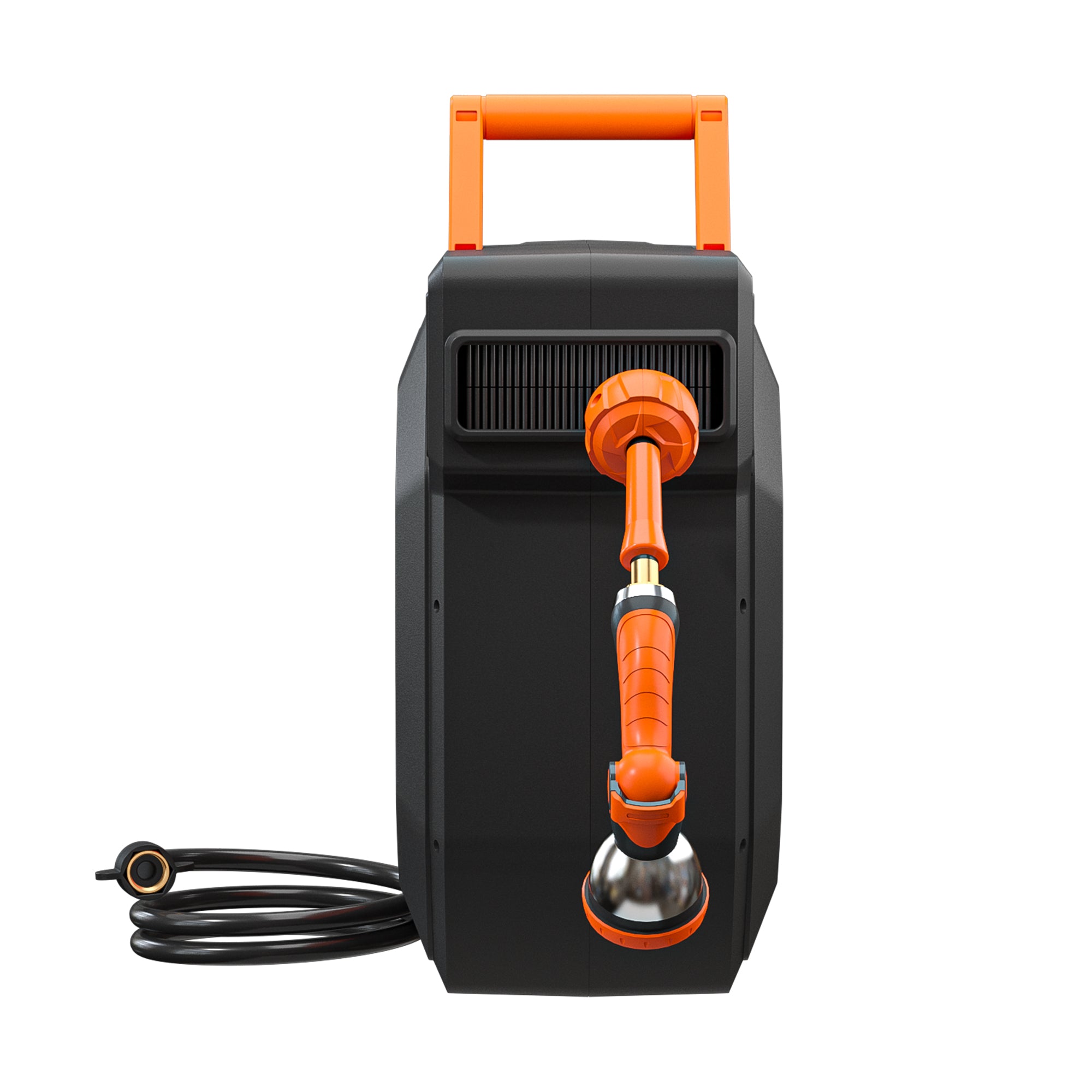 Retractable Garden Hose Reel Wall Mounted withn180° Swivel Bracket (Black Orange)