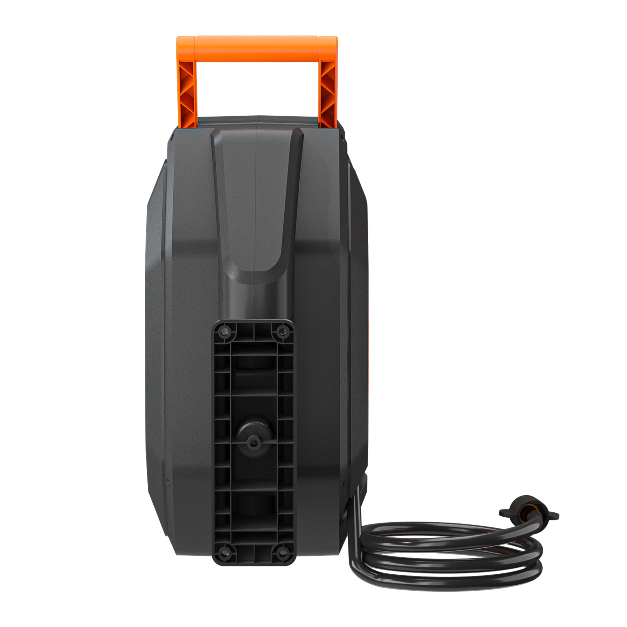 Retractable Garden Hose Reel Wall Mounted withn180° Swivel Bracket (Black Orange)