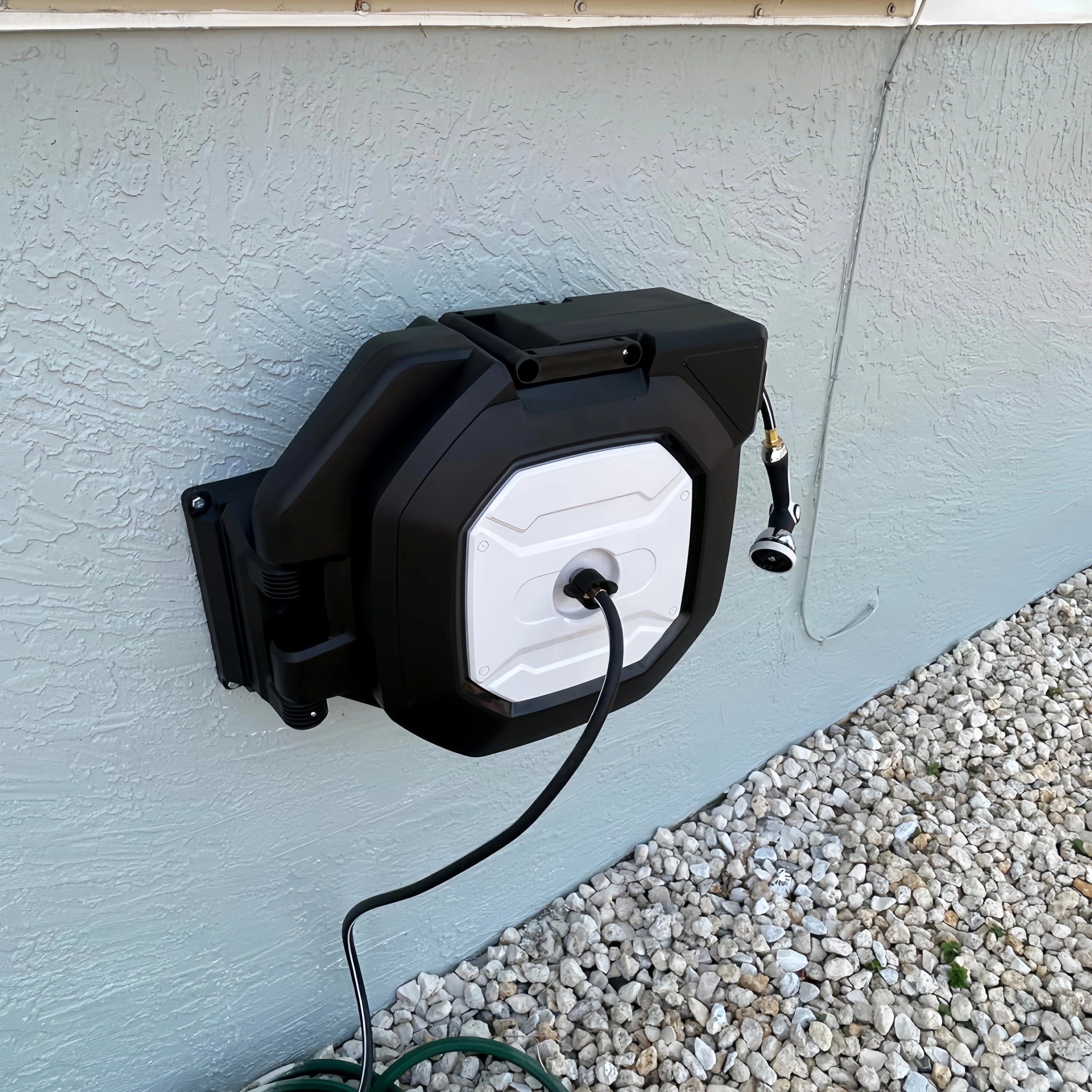 Hozereel 5/8" x 100FT Automatic Garden Hose Reel - Expandable Water Hose with Wall Mount
