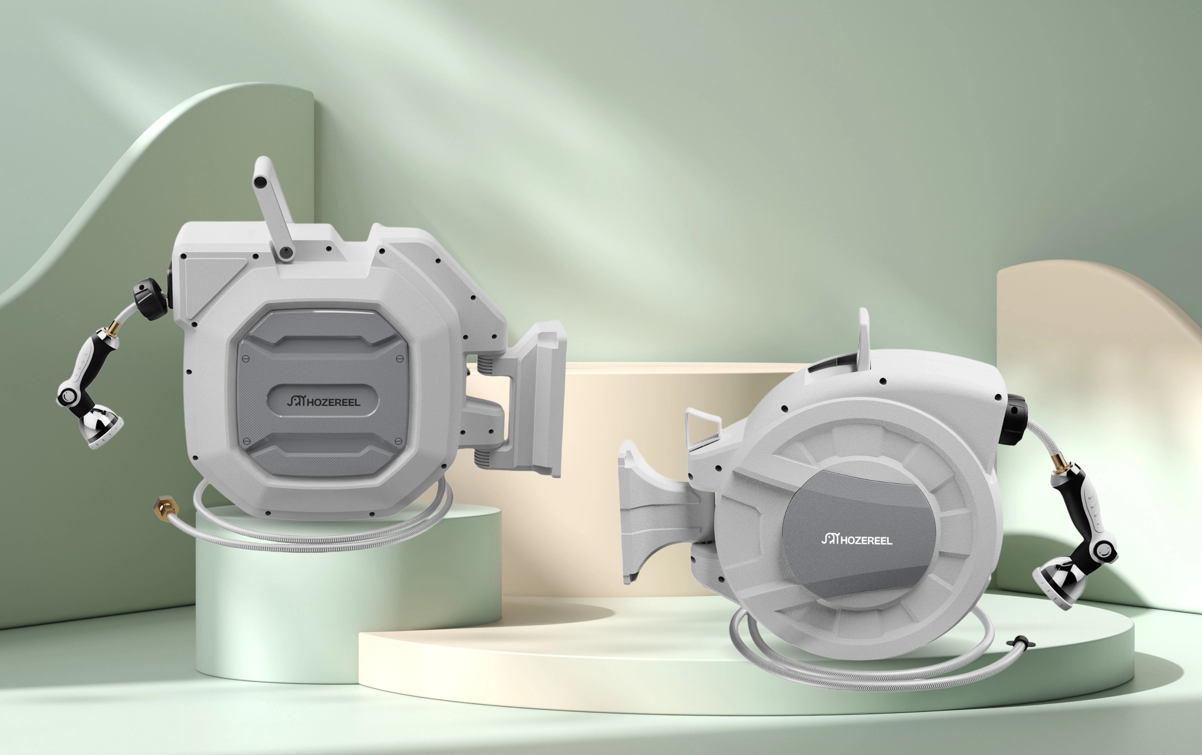 1/2",5/8" x 100 FT,135 FT Heavy Duty Retractable Garden Hose Reel By HOZEREEL